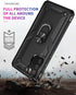 Samsung A02s Case with HD Screen Protector, Military-Grade Kickstand Holder, Shockproof Cover for Galaxy A02s, Black