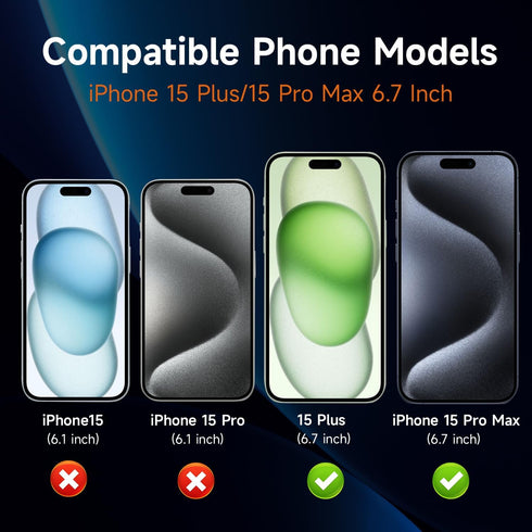 Privacy Screen Protector iPhone 15 pro max//15 Plus 6.7 inch, Sensor Protection,9H Full Coverage Screen Tempered Glass Anti-Spy Bubble Free Case Friendly, 3 Packs
