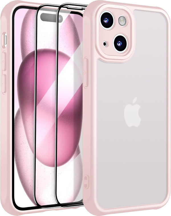 [3 in 1 for iPhone 15 Plus Case, Upgrade Camera Protection with 2 pcs Screen Protector, Protective Cover for Women Girl