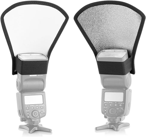 Neewer Flash Diffuser Silver/White Reflector for Nikon SB-600, SB-800, SB-900, Canon Speedlite 380EX, 430EX, 550EX,
