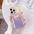 Qokey Cute 3D Love Heart Wave Frame Soft TPU Sparkle Bling Phone Case for iPhone 12 Pro 6.1" (Not fits iPhone 12)