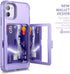 WeLoveCase iPhone 11 Wallet Case, Light Purple Defender Credit Card Holder with Hidden Mirror & Heavy Duty Protection