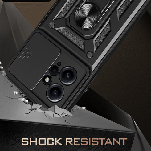 CCSmall Case for Xiaomi Redmi Note 12 4G with Slide Camera Cover, Military Grade Drop Protective Phone Cover