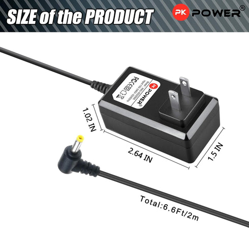 PKPOWER AC DC Adapter for Kodak Easyshare 4 MP 6 MP M380 M381 M340 M341 M420 M853 M863 M873; Power Supply for V530 V610