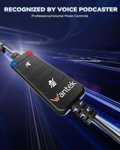 Headsets Headset (UC600) Wantek Corded USB Mono with Noise Cancelling Mic and in-line Controls, UC Business for Skype