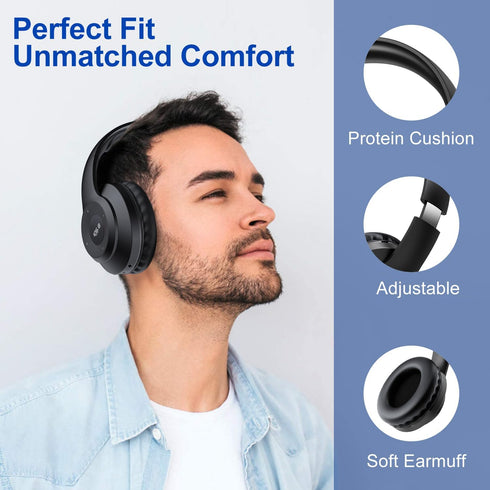 X5 Rechargeable FM Radio Headphones with Best Reception, LED Display, Soft Ear Muffs, FM Headset Radio Receiver for