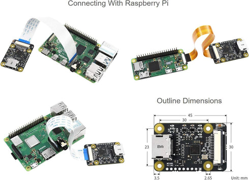 waveshare HDMI to CSI Camera Adapter, Supports HDMI Input up to 1080p 30fps for Raspberry Pi 4B/3B+/3B/Pi Zero