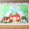 Yeele 7x5ft Strawberry Birthday Backdrop, Cartoon Green Tree Rainbow Mushroom House for Baby Shower Party