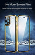 Case for iPhone 13 Pro Max with Screen and Camera Protector, Double Tempered Glass and Metal Frame Magnetic Cover - Blue