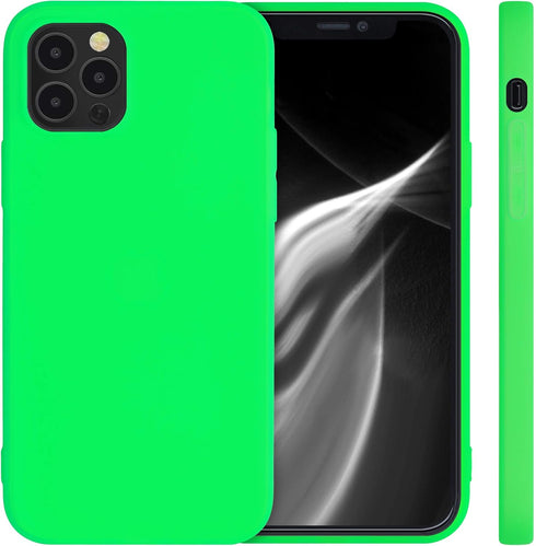 kwmobile Case for Apple iPhone 12 / iPhone 12 Pro - Soft Slim Protective TPU Silicone Cover - Neon Green