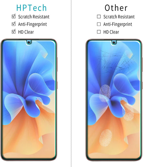 HPTech (2 Pack) Designed For Samsung Galaxy S21, Galaxy S21 5G - 6.2 inch Tempered Glass Screen Protector, Support Fingerprint Reader, Anti Scratch, Bubble Free, Case Friendly