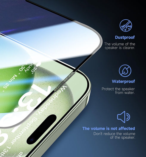 MAGIC JOHN iPhone 15 Plus 6.7" Tempered Glass Screen Protector 2 Pack, Bubble Free, HD Clear, Easy Install, Dynamic