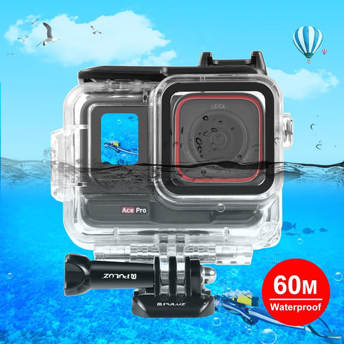 PULUZ Waterproof Case for Insta360 Ace Pro, Diving Housing for Underwater Photography, Waterproof Down to 60m