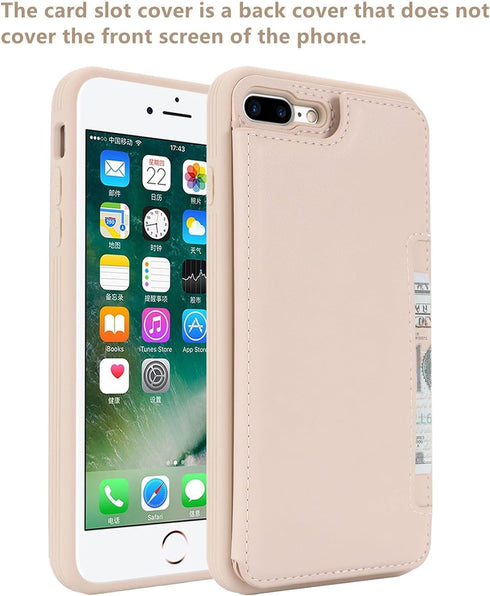 iCoverCase Wallet Phone Case for iPhone 8 Plus/7 Plus with Card Holder, RFID Blocking PU Leather Protective