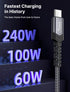 JSAUX 240W USB-C Charge Cable 10FT, USB C to USB C Fast Charger Cable for MacBook Pro Air, iPad Pro Air, Dell, iPhone
