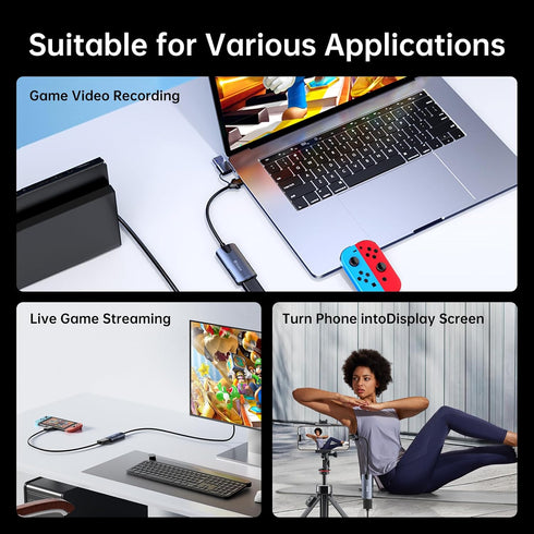 biaze 4K 1080P 30FPS PS5, Video Capture Card, HDMI to USB/USB C Capture Card Video Capture Device for Streaming Game