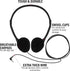 Maeline Bulk On-Ear Headphones with 3.5 mm Headphone Plug, 10 Pack Wholesale Bundle, Multi Color