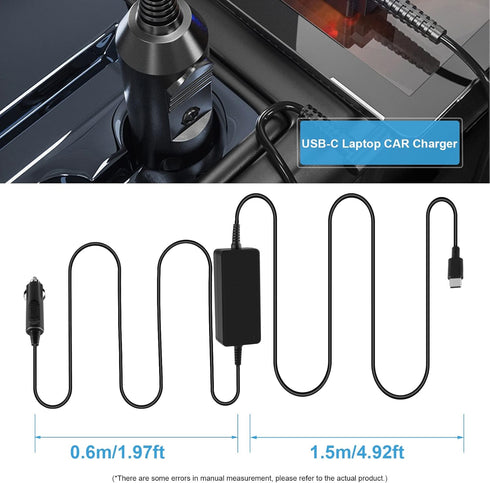 TREE.NB 65W 61W 45W USB C PD Vehicle Car Adapter Charger for Dell XPS, Lenovo, HP Spectre, ASUS ZenBook