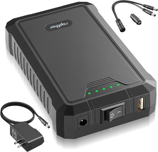 rapthor Upgraded Rechargeable 12V 6500mAh / 5V 13000mAh DC Output Battery Pack with