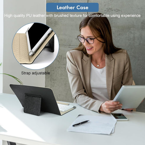 HD 10 Tablet Case, Universal Tablet Keyboard Case, Slim Folding PU Leather Stand Cover with Bluetooth Keyboard for Most