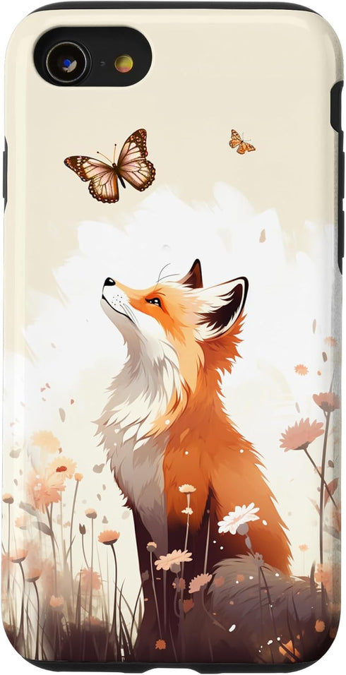iPhone SE (2020) / 7 / 8 Case, Fox Butterfly Forest Animal