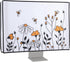 kwmobile Computer Monitor Cover for 27-28" Monitor - Bees and Flowers in Black/Orange/White