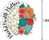 AKLDGifts 3Pcs - Mental Health Matters Sticker - Floral Brain Sticker - Healthcare Notebook Water Bottle Tumbler Laptop