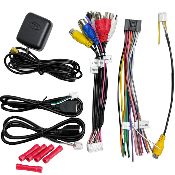 Aftermarket Radio Backup Camera RCA Harness Adapter, 16-Pin Car Stereo Wiring Harness