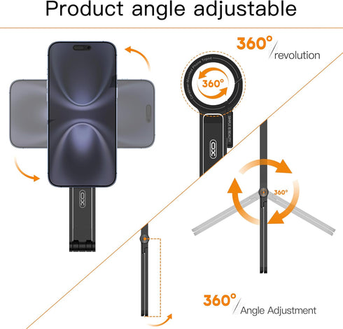 XO Simple is Beauty 17 16 15 14 13 12 Magnetic Tripod for iPhone, Portable Cell Phone Tripods for Magsafe Strong