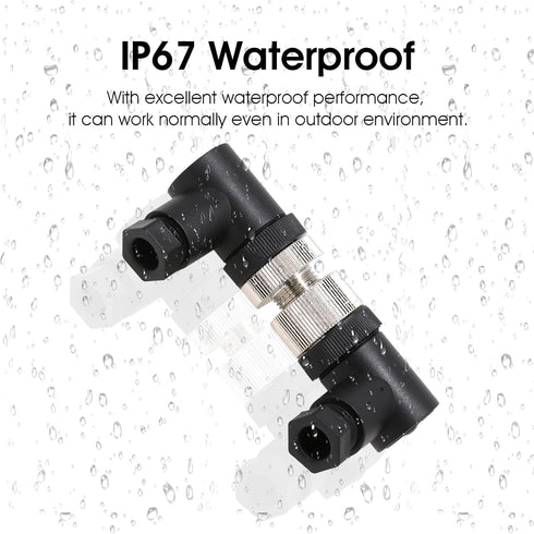 Eonvic Right Angle M12 5 Pin Male & Female A Code Circular Aviation Plug Industrial Sensor Connector Waterproof 12mm Connector Plug Cable Adapter for NMEA 2000 Field Installable Garmin Networks