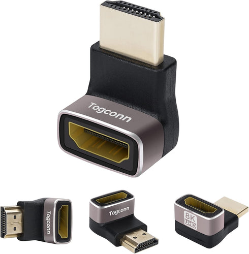 Togconn 8K 90 Degree HDMI 2.1 Adapter 4 Pack, (Up and Down) Right