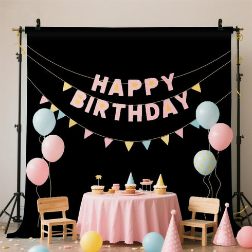 LYLYCTY 8x10FT Black Photo Backdrop for Photoshoot, Black Background for Portrait Product Party Photography Video Live