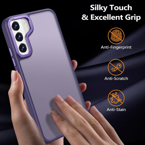 Rayboen Matte Purple Case for Samsung Galaxy S22 Plus, Slim Anti-Fingerprint, Anti-Scratch, Translucent Frosted Hard