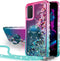 Silverback Moving Liquid Holographic Glitter Case for Galaxy S20, Girls Women Bling Ring Stand Slim Case - Green