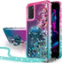 Silverback Moving Liquid Holographic Glitter Case for Galaxy S20, Girls Women Bling Ring Stand Slim Case - Green