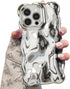 UEEBAI iPhone 15 Pro Max Case 6.7 inch - Cute Solid Color Curly Wave Shape Shockproof Soft Bumper