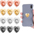 12 Pieces Phone Charm Hook, Cell Phone Finger Ring Keychain Loop Stand, Adhesive Metal Grip for DIY Phone Case Pad