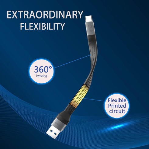 USB C Android Auto Cable,10Gbps 3A Fast Charging USB to USB C Cable,5“ Short USB 3.1 Gen 2 Cable Compatible with Quest Link, SSD, Power Bank, Charging Station, iPad Pro Mini, MacBook Pro,S21