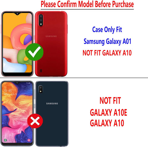 STARSHOP Compatible with Samsung Galaxy A01 Phone Case, Liquid Floating Glitter Quicksand Bling Cover with Tempered