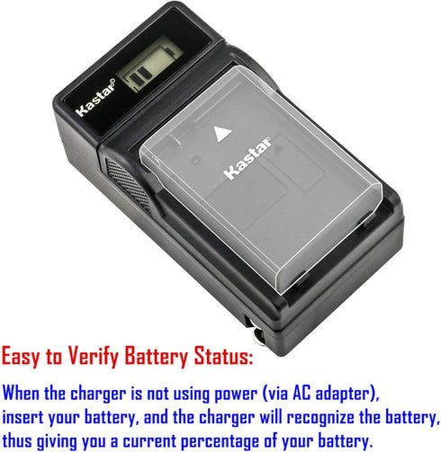 Kastar 2-Pack VW-VBT380 Battery and LCD AC Charger, Compatible with Panasonic HC-V550M, HC-V620M