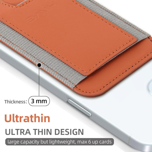 HiWe Magnetic Wallet for iPhone 15/14/13/12, Minimalist Leather Card Holder, RFID Blocking, Slim Design, Brown