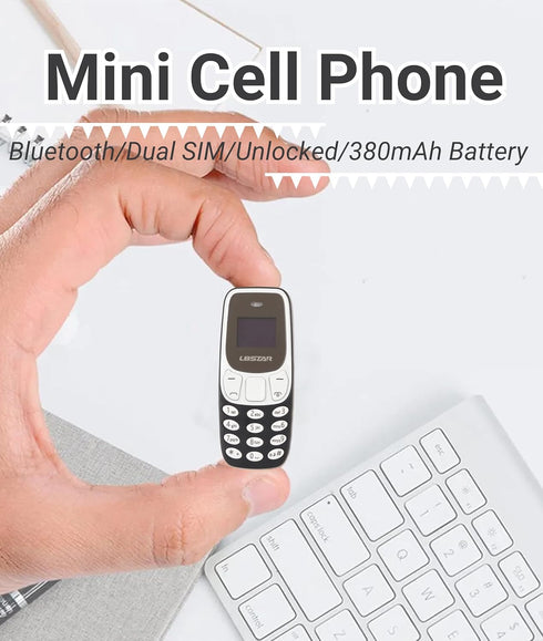 Jectse Mini Phone, Mini Bluetooth Phone Hands Free Small Mobile Phone Dual SIM Unlocked Cell Phone with Voice Changer, 380mAh Small Cell Phone Kids Phone (Black)