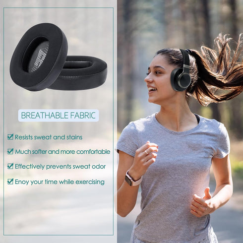 GVOEARS Cooling Gel Replacement Ear Pads for JBL Live 650/660BTNC, Memory Foam & Breathable ICE Silk Fabric (Black).
