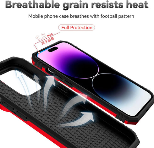 SunStory iPhone 14 Pro Case with HD Screen Protector & Slide Camera Cover & Kickstand, Military-Grade Case