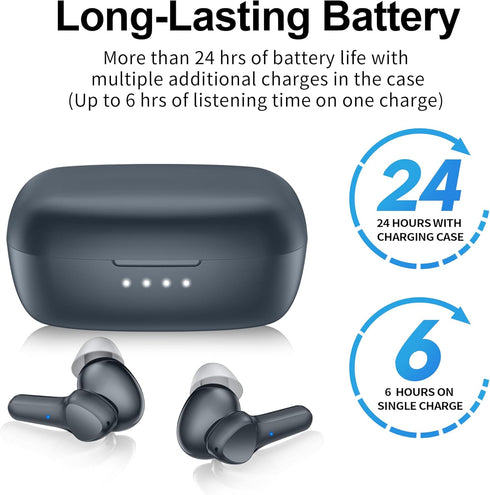 Wireless Earbuds, Immersive Sound Premium Deep Bass Hi-Fi Stereo Headset with IPX8 Waterproof