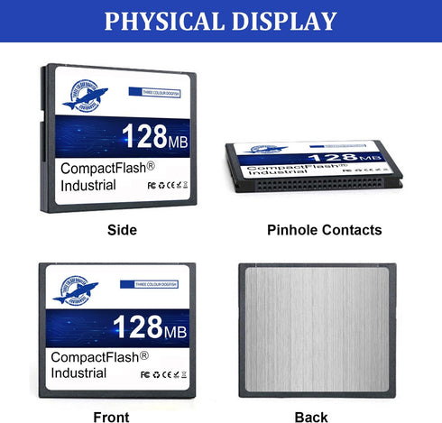 THREE COLOUR DOGFISH 2 Pack 128MB FAT16 Dogfish Compact Flash Memory Card High Performance Industrial CF Type I Card
