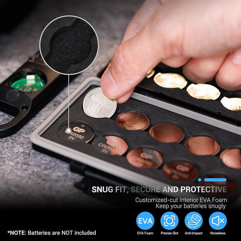 CR2032 Battery Case Holder Storage,Water-Resistant Anti-Shock, Coin Cell Battery Case for 20x CR2032 / CR2025 / CR2045 / CR2016, CR2032 Button Round Battery Holder Case,Coin Cell Battery Not Included