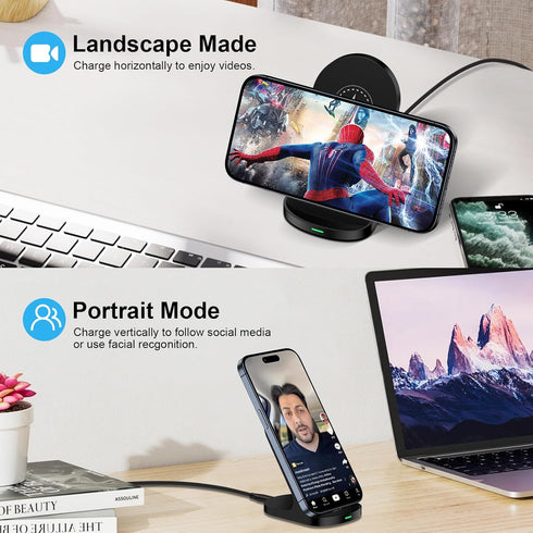 15W Fast Wireless Charger Phone Charging Stand for Google Pixel 8a/8 Pro/7a/7/6 Pro/5, Android Phone Wireless Charging