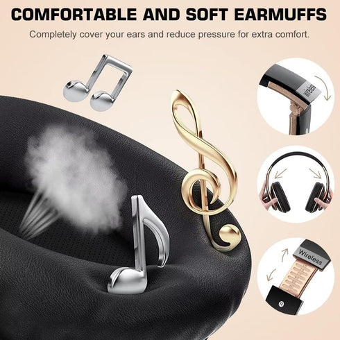 6S Wireless Bluetooth Headphones Over Ear, Hi-Fi Stereo Foldable Headsets with Built-in Mic, Volume Control, FM
