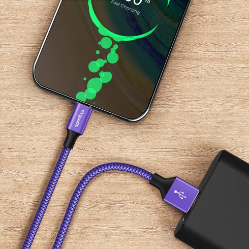 etguuds Purple USB C Cable 3.3ft Fast Charging, 2-Pack Type C Cable Braided Compatible with Samsung Galaxy S23